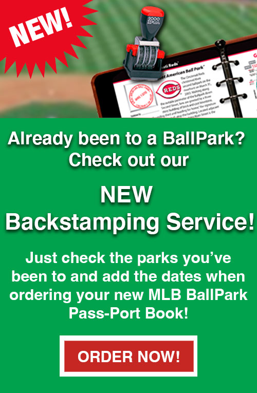 MLB Ballpark Pass-Port backstamping banner