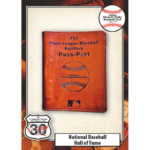 MLB Ball-Park Pass-Port Custom card National Baseball Hall of Fame card