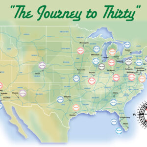 MLB BallPark Journey to 30 Completion Map 17"x29"